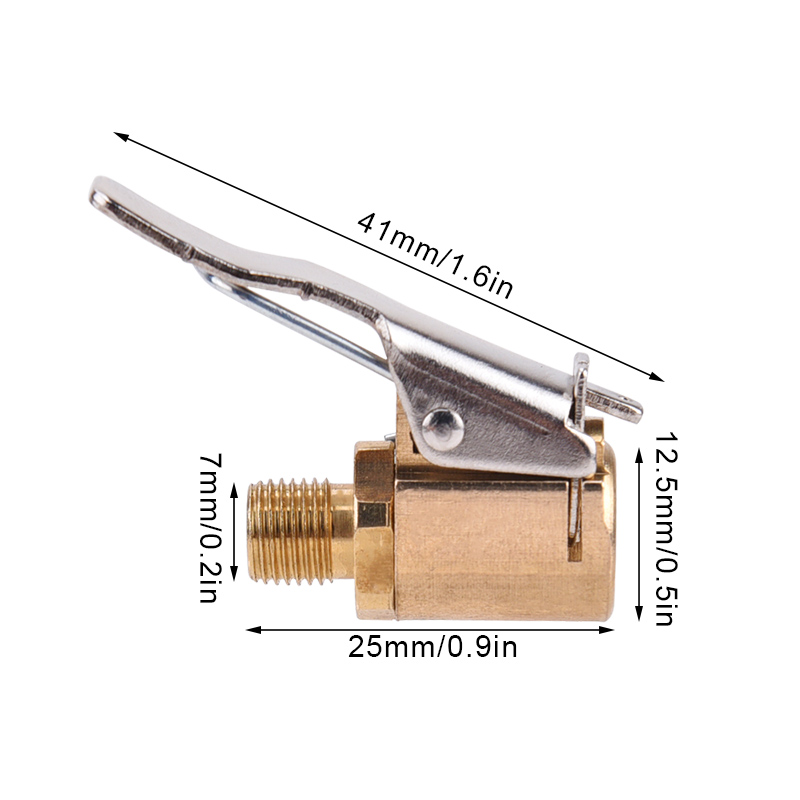 Соединительный адаптер для автомобильного грузовика, латунный патрон для воздушного насоса, зажим для клапана шины 8 мм, зажим для клапана насоса