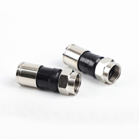 Adaptor RF Satelit TV Pria/Wanita dengan Konektor Tipe F 1P Kabel Koaksial Kompresi RG11 RG58 RG59 RG6 untuk TV