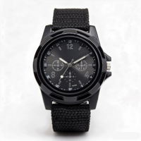 Montre de sport décontractée personnalisée OEM ODM MOQ 500, mouvement à quartz, boîtier en acier inoxydable 40 mm, verre saphir, bracelet en nylon et toile, lumineuse