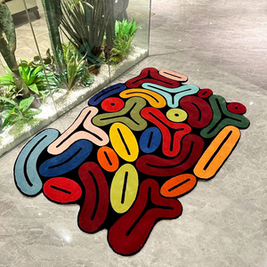 Tapis duveteux à motifs 3d et tapis Logo touffeté à la main, livraison directe, tapis de salon