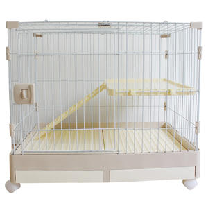 Tavşan evi gine domuz Hamster kafes katı demir çevre dostu çift katlı Villa High-End küçük hayvan Pet plastik tepsi ile - Product Image 1