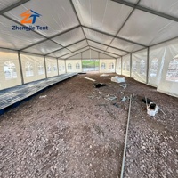 Kanopi Pernikahan Rangka Aluminium Elegan Atap PVC Tahan Air Perlindungan UV Tahan Api untuk Acara Luar Ruangan Pameran Pesta