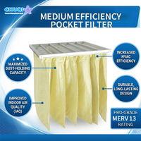 Filtre de poche en fibre synthétique de qualité ISO EPM1 80% 1000-3200m³/h 50-65Pa avec joint EVA à faible résistance pour système AHU – Vente en gros