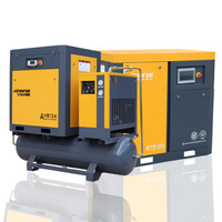 Compresseur d'air industriel rotatif à vis Airhorse, lubrifié, refroidi par air, avec moteur PLC, réservoir et sécheur d'air, 7,5 kW-22 kW