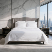 Ensemble de literie de chambre à coucher 100% coton, drap de lit de couleur blanche, taille unique en percale