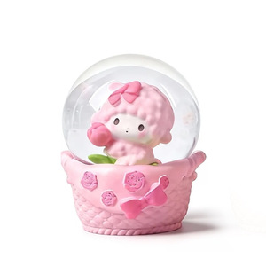 Sfera di Cristallo in Resina Luminosa di Piccole Dimensioni, Ornamento Artigianale con Pecora Cartoon e Fiocchi di Neve, Regalo per Studenti - Product Image 5