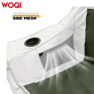 เก้าอี้โซฟาพับได้สำหรับสองคน WOQI ขนาด 57.5 นิ้ว x 39.5 นิ้ว สีเขียวทหาร ผ้า Oxford สำหรับตั้งแคมป์กลางแจ้ง พกพาสะดวก ใช้ได้ทั้งชายหาดและสนามหญ้า - Product Image 3