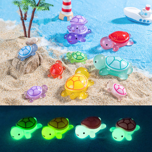 Miniatures lumineuses en résine, animaux miniatures qui brillent dans le noir, figurines de tortues marines pour jardin féerique, micro-paysage, décoration de maison de poupée - Product Image 1