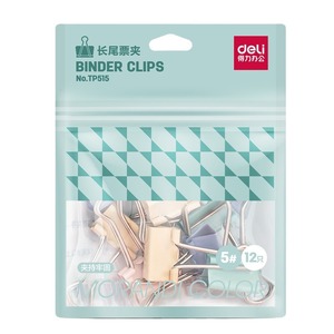 Deli Binder Clips 3# 8-Pack Morandi Color Metal Office Student Use - Product Image 5