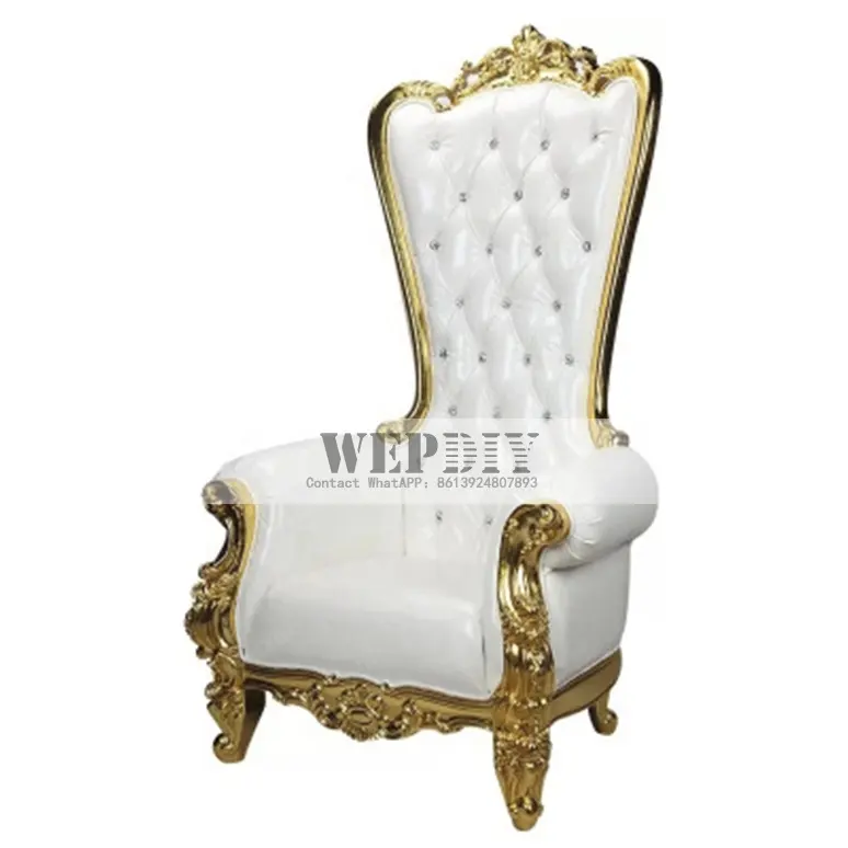 고귀한 유럽 프랑스어 스타일 단단한 라운지 의자 패브릭 단단한 나무 소파 의자 결혼식 허리 공주 신부 의자
