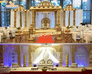 Superbes décorations de mariage en Inde du Sud Magnifique cygne blanc Mandap pour les mariages Bollywood - Product Image 6