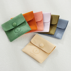 Customized logo Little Swan Velvet Jewelry Earrings Bracelet Bag Microfiber Jewelry Packaging Bag Envelope Foldable Jewelry Bag - Product Image 3