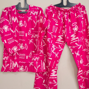 Robe élégante pour femmes, brodée de fleurs, col rond, manches longues, ensemble coordonné, décontracté, 100% coton, tissu tricoté respirant - Product Image 3