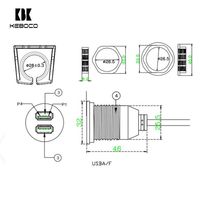 Câble d'extension USB 2.0 double port étanche avec gaine en PVC tressée pour montage sur tableau de bord de voiture, pour lecteur de codes-barres et ordinateur