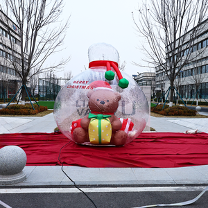 Bolsa de Regalo Navideña Inflable Personalizada, Oso de Peluche Inflable de 3 Metros, Caramelo Inflable, Duradero, Fácil de Instalar, Decoraciones Navideñas para Exteriores - Product Image 1