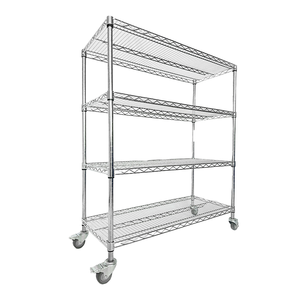 다층 스토리지 랙 무료 조합 크롬 도금 와이어 메쉬 선반 발코니 보관 금속 구조 - Product Image 3