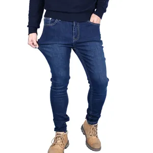 Jeans pas badan bisnis pria, Jeans kurus ramping bisnis kualitas bagus