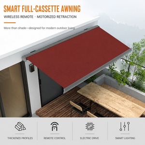 Auvent rétractable de luxe en alliage d'aluminium <span class=keywords><strong>avec</strong></span> auvent en tissu pour <span class=keywords><strong>porte</strong></span> patio, entrées en verre coulissantes et espaces extérieurs - Product Image 2
