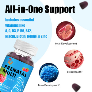 Gummies prénatales multi-vitamines les plus vendues avec vitamine B12 et biotine pour soutenir le développement du cerveau et du système nerveux - Product Image 3