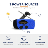 Radio AM FM NOAA de 2000mAh con Linterna LED para Kits de Preparación para Desastres en el Hogar