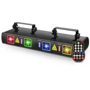 Chinese Supplier RGB Mini Four-hole Laser + LED RGB Stage Light Line Laser Light with Remote Control DMX