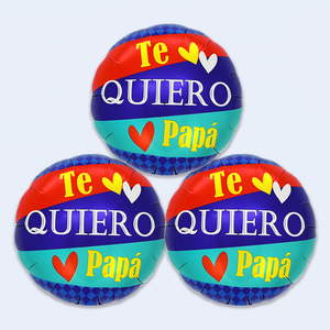 Globo de Aluminio Grueso con Diseño de 'Te Amo Papá' para el Día del Padre, Modelo Party Love 47582, 24,5 cm (10 Pulgadas), Inflable, 2 Colores, Serigrafía - Product Image 1