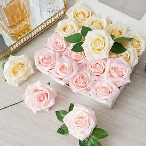 Décoration de mariage, arrangement floral artificiel, tête de fleur en soie rose pour la décoration de la maison et des fêtes, panneau floral - Product Image 5