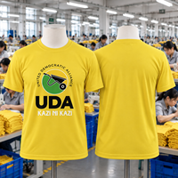 Chemises d'élection personnalisées à col rond, 100% polyester, absorbant la transpiration, à bas prix, fabriquées par le fabricant
