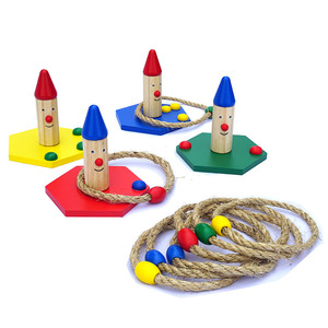 Jouet d'extérieur en <span class=keywords><strong>bois</strong></span> pour enfants, jeu <span class=keywords><strong>de</strong></span> jardin, <span class=keywords><strong>de</strong></span> cour, avec anneaux en <span class=keywords><strong>bois</strong></span> - Product Image 1