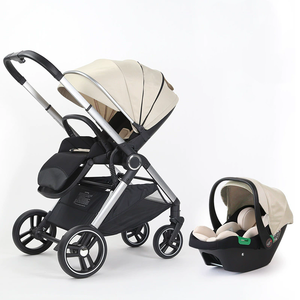 Cochecito <span class=keywords><strong>de</strong></span> Bebé 2 en 1 <span class=keywords><strong>con</strong></span> Asiento <span class=keywords><strong>de</strong></span> Auto Seguro, Cómodo y <span class=keywords><strong>con</strong></span> Amortiguación, Cochecito <span class=keywords><strong>de</strong></span> <span class=keywords><strong>4</strong></span> <span class=keywords><strong>Ruedas</strong></span> para Niños Pequeños <span class=keywords><strong>con</strong></span> Mango Reversible - Product Image 1