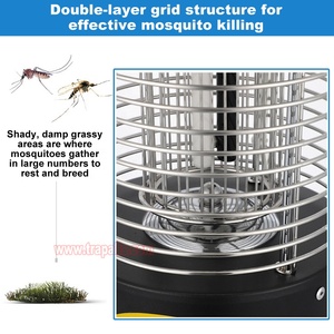 <span class=keywords><strong>Lampe</strong></span> d'extérieur anti-insectes électrique à double <span class=keywords><strong>grille</strong></span> UV LED, rechargeable par prise, tue-moustiques électrique - Product Image 3