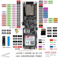 Carte de Développement Terminal IoT LILYGO TTGO T-A7670G/E/SA R2 ESP32 4G LTE CAT1 avec Module SIM et Programmation par Carte TF