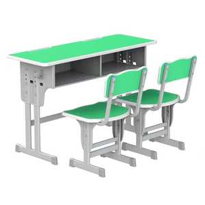 Juegos DE ESCUELA DE MADERA Asiento doble Escritorio y silla para estudiantes Muebles Mesas y sillas de escritura de estudio duraderas individuales - Product Image 2