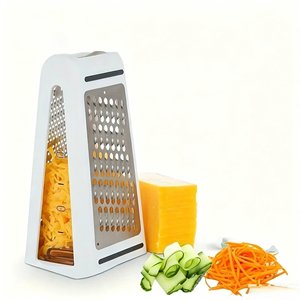 Râpe à fromage multifonctionnelle manuelle double face en acier inoxydable avec récipient pour légumes, fromage et beurre - Product Image 1