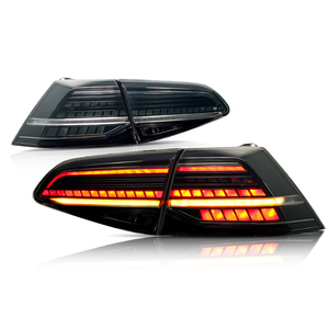 Calabazas Traseras Full LED para VW <span class=keywords><strong>Golf</strong></span> 7 MK7 <span class=keywords><strong>Golf</strong></span> 7.5 TDI TSI 2013-2018 Rojo y Ahumado con Intermitente Secuencial para <span class=keywords><strong>Golf</strong></span> 7 MK7 - Product Image 1