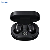 Écouteurs sans fil Bluetooth TWS Sunelan, casque audio avec réduction de bruit, écran LED, chipset JL, logo personnalisé, vente en gros