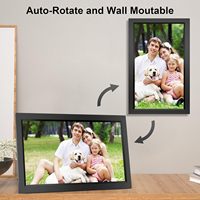 Cadre photo numérique 18,5 pouces avec horloge, écran tactile IPS, Wi-Fi, stockage de 32 Go, MP3, montage mural, partage de photos/vidéos via