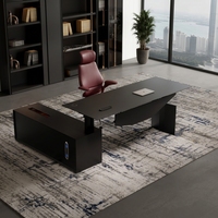Bureau de direction intelligent de luxe à hauteur réglable, commande tactile, charge sans fil, écologique, en forme de L