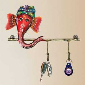 Porte-manteau mural en fer durable Ganesh Ji, 2 crochets, pièce décorative traditionnelle pour la salle de prière, décoration de la maison, utilisation pour les festivals et les cadeaux - Product Image 2