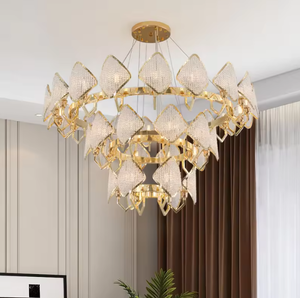 Zeal Lighting, superventas, cristal dorado, luz colgante única, lámpara de araña de cristal para interiores - Product Image 1