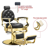 Fauteuil de Barbier Professionnel Inclinable Rétro Doré Antique – Vente en Gros Fabricant