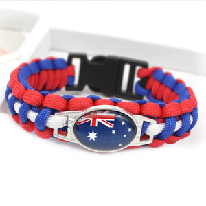 Pulsera tejida a mano con la bandera del país, Paracord, regalo de promoción para seguidores del fútbol, recuerdos para Escape al aire libre, <span class=keywords><strong>2022</strong></span> - Product Image 1