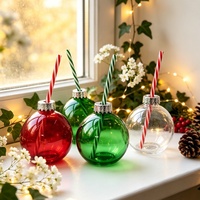 Gobelet en verre à paroi simple de 13,5 oz, design moderne, motif de Noël, avec couvercle à paille, coffret cadeau unisexe