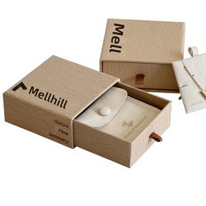 Bulut Kahverengi Lüks Evrensel Sert Karton Dikdörtgen Sıcak Baskılı Çekmeceli Mücevher Kutusu Gümüş Kolye Bilezik Yüzük - Product Image 1
