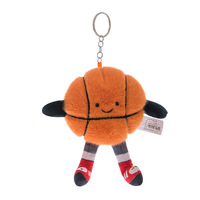 Vente chaude peluche jouet porte-clés sport Fitness série porte-clés Simulation basket-ball Badminton sport poupée