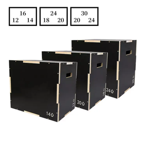 Caja Pliométrica <span class=keywords><strong>3</strong></span> en 1 para Gimnasio en Casa, Banco de Salto de Madera Negro, Banco de Salto - Product Image 6
