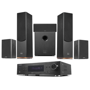 Sistema de Sonido Envolvente 5.1 para el Hogar, Sistema de Cine en Casa de Madera con Amplificador Digital Compatible con 3D/4K - Product Image 1