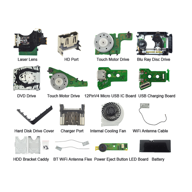 For Sony PlayStation 4 Slim Parts Internal Cooling Fan Power Supply DVD Drive Power Eject Button LED Board