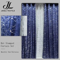 Rideau occultant en feuille d'or, vente directe usine, lot de 3 pièces, tissage dense et robuste, 100 % polyester, écologique, pour projets d'exportation et usage commercial