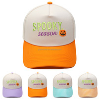 Topi Baseball Custom Print Warna Kontras Velvet Trucker Hat Bordir Halloween Kasual Gorras Personalizadas